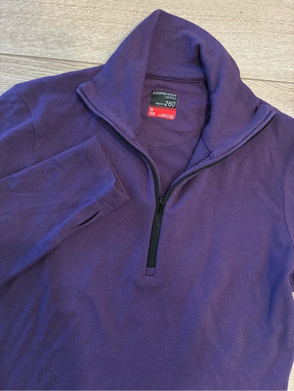 Icebreaker Women’s Merino 260 BodyFit Quarter Zip Purple Size S